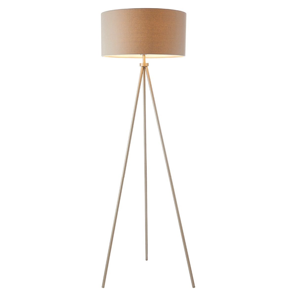 An interior decor lamp with a beige shade.