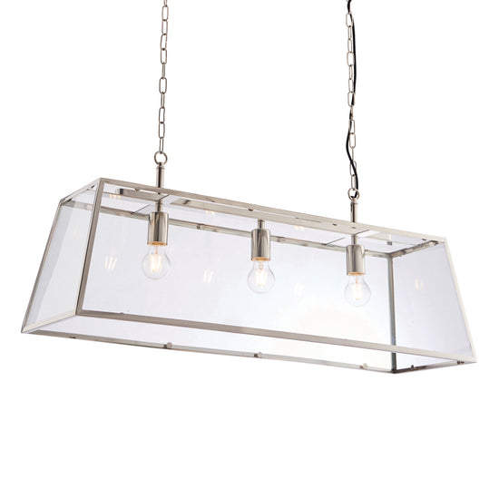 A Hurst 3 Pendant Light Nickel, a stylish addition to your interior décor from Kikiathome.co.uk.
