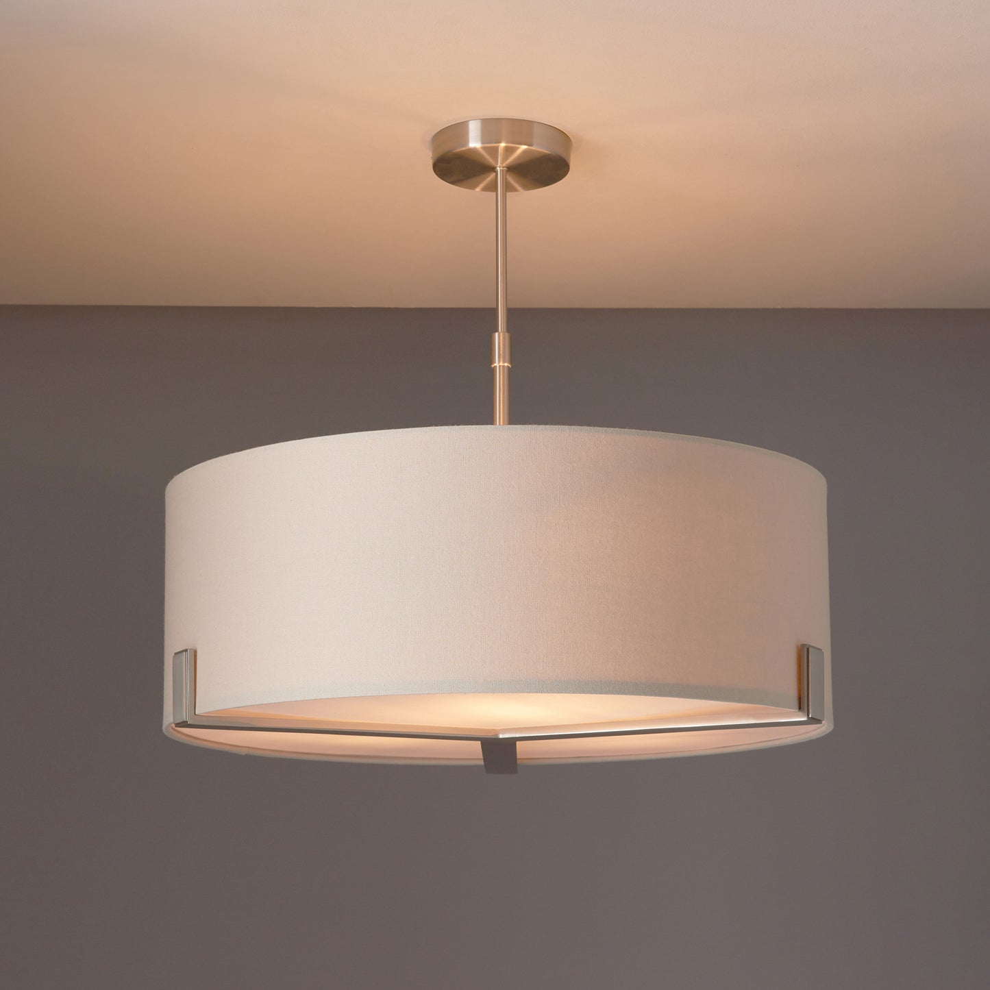 A modern Hayfield Pendant Light Nickel/Slate light fixture for interior decor.