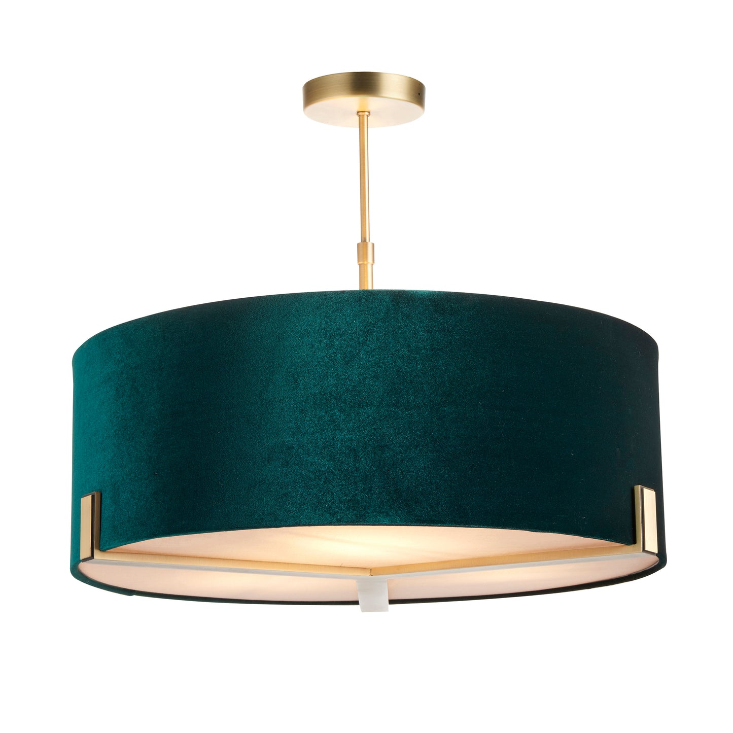 A green and gold Hayfield Pendant Light Antique Brass for interior decor/home furniture. (Brand Name: Kikiathome.co.uk)