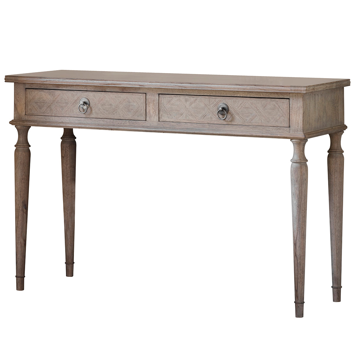 A Belsford Dressing Table 1200x400x800mm with two drawers for interior decor.
