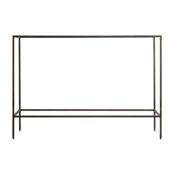 An Engleborne Console Table Bronze 1100x350x760mm by Kikiathome.co.uk, perfect for interior decor and home furniture, showcased on a white background.