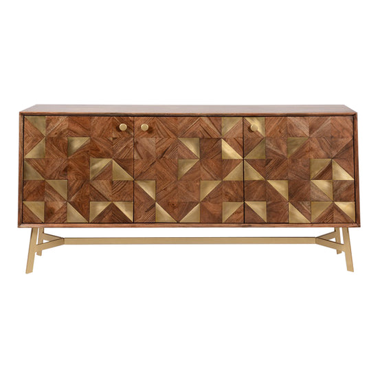 A geometrically designed Tate 3 door Sideboard for interior decor from Kikiathome.co.uk.