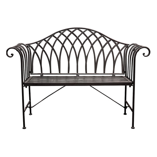 A Noss Outdoor Bench Noir by Kikiathome.co.uk for home furniture and interior decor, against a white background.