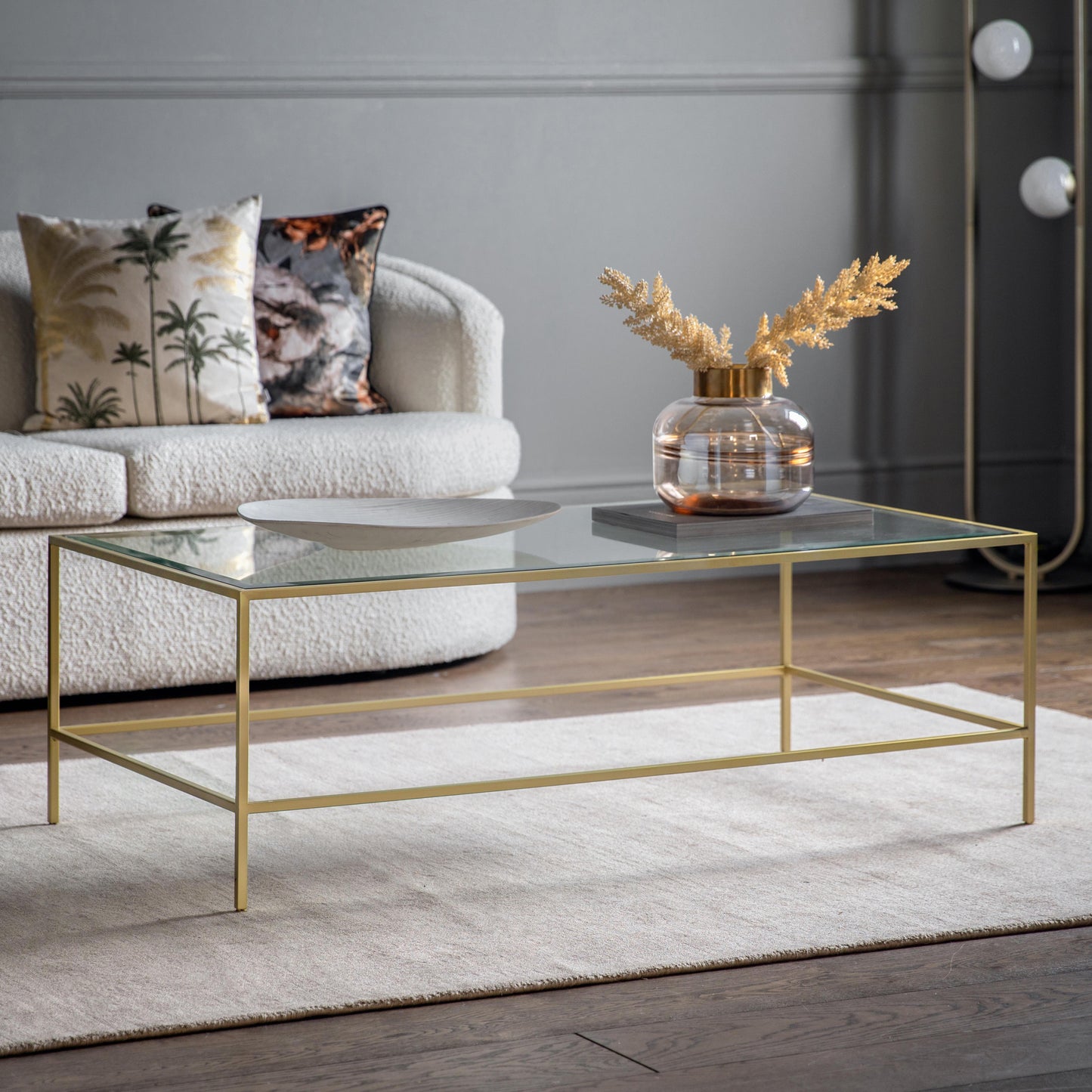 A stylish Engleborne Coffee Table Champagne 1200x650x400mm by Kikiathome.co.uk adds elegance to any living room, complementing the interior decor and home furniture.