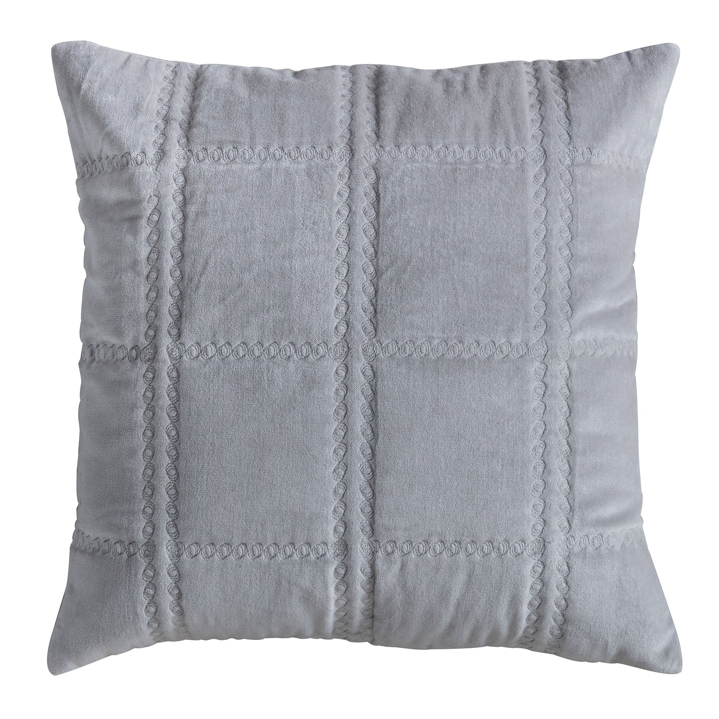 A Quilted Cotton Velvet Cushion Grey 450x450mm by Kikiathome.co.uk, perfect for home furniture and interior decor.