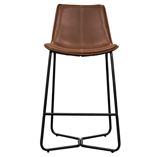 A Slapton Stool Brown (2pk) 480x550x975mm with black frame for home furniture and interior decor from Kikiathome.co.uk.