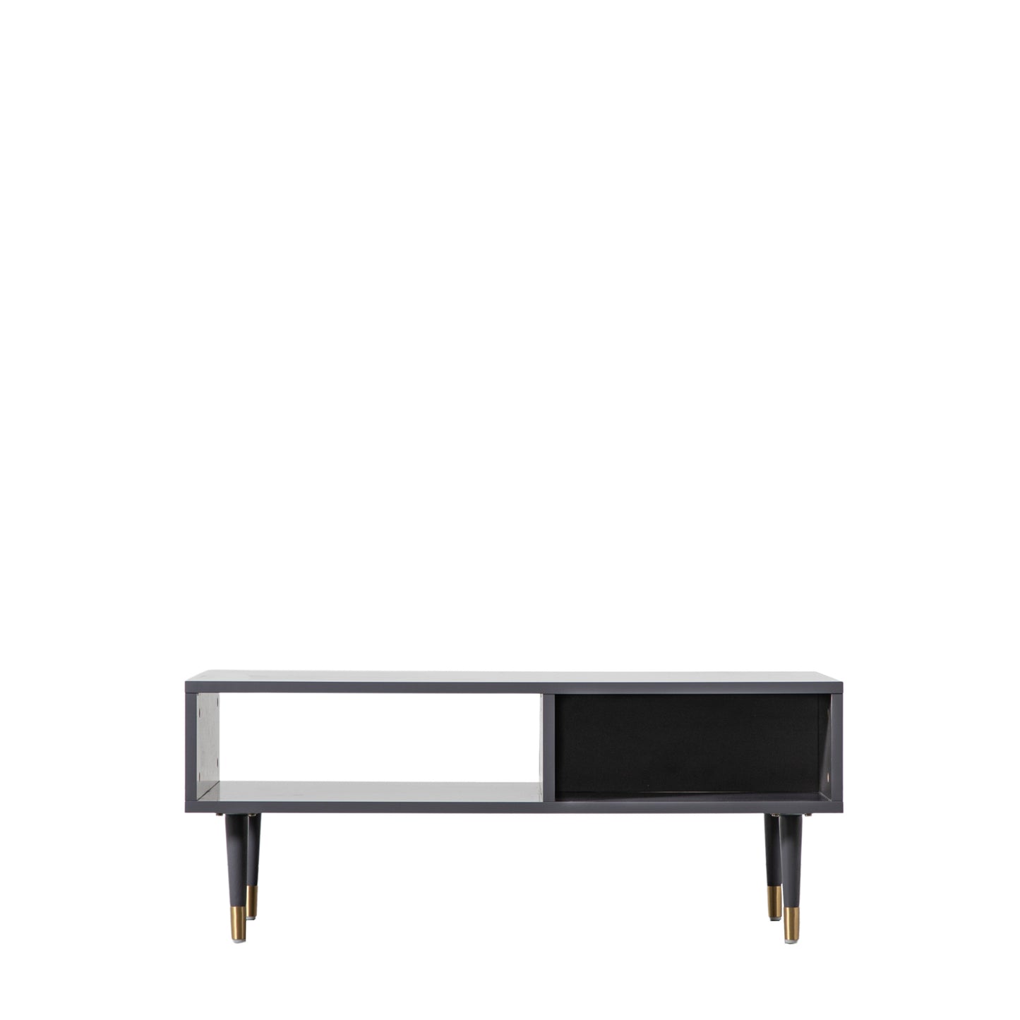 Grey tv stand, gold legs