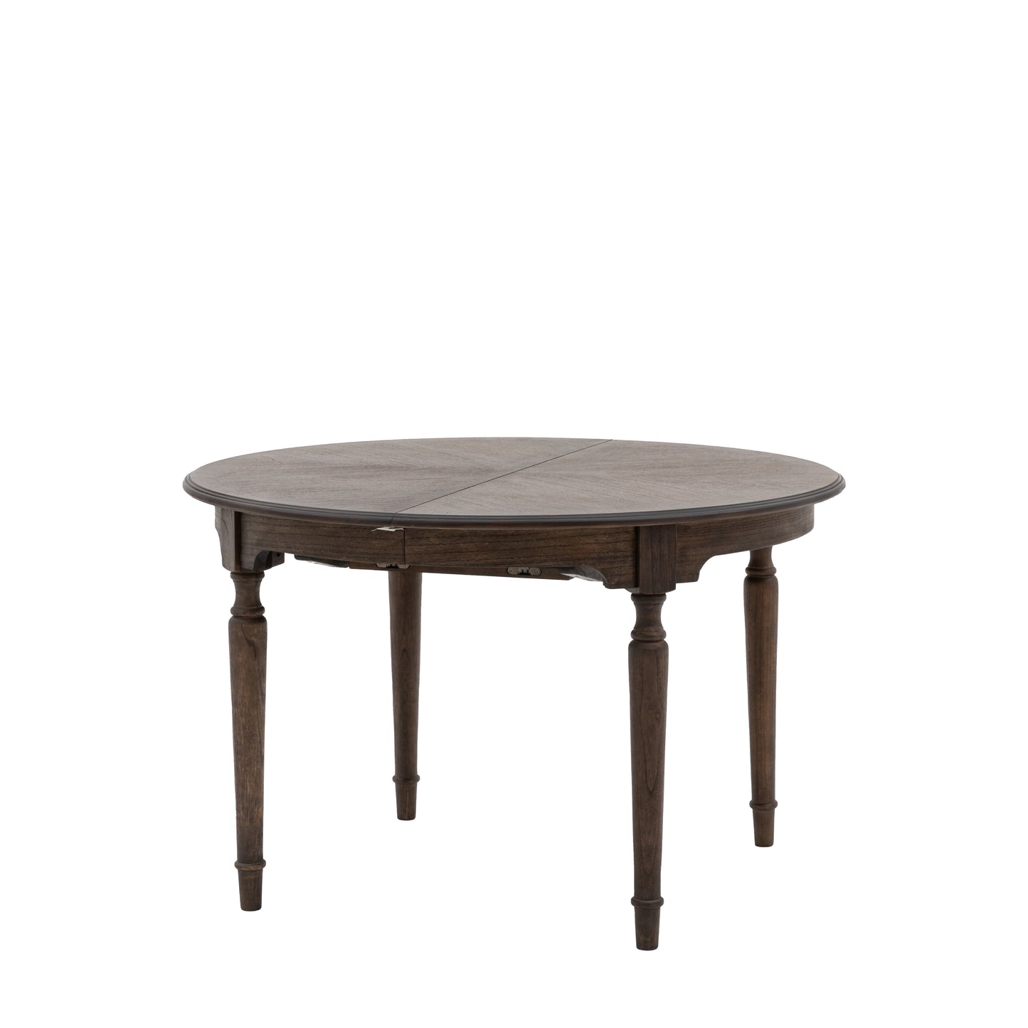 A 1200/1600x1200x750mm wooden-leg Manaton Extending Round Table for interior decor or home furniture from Kikiathome.co.uk.