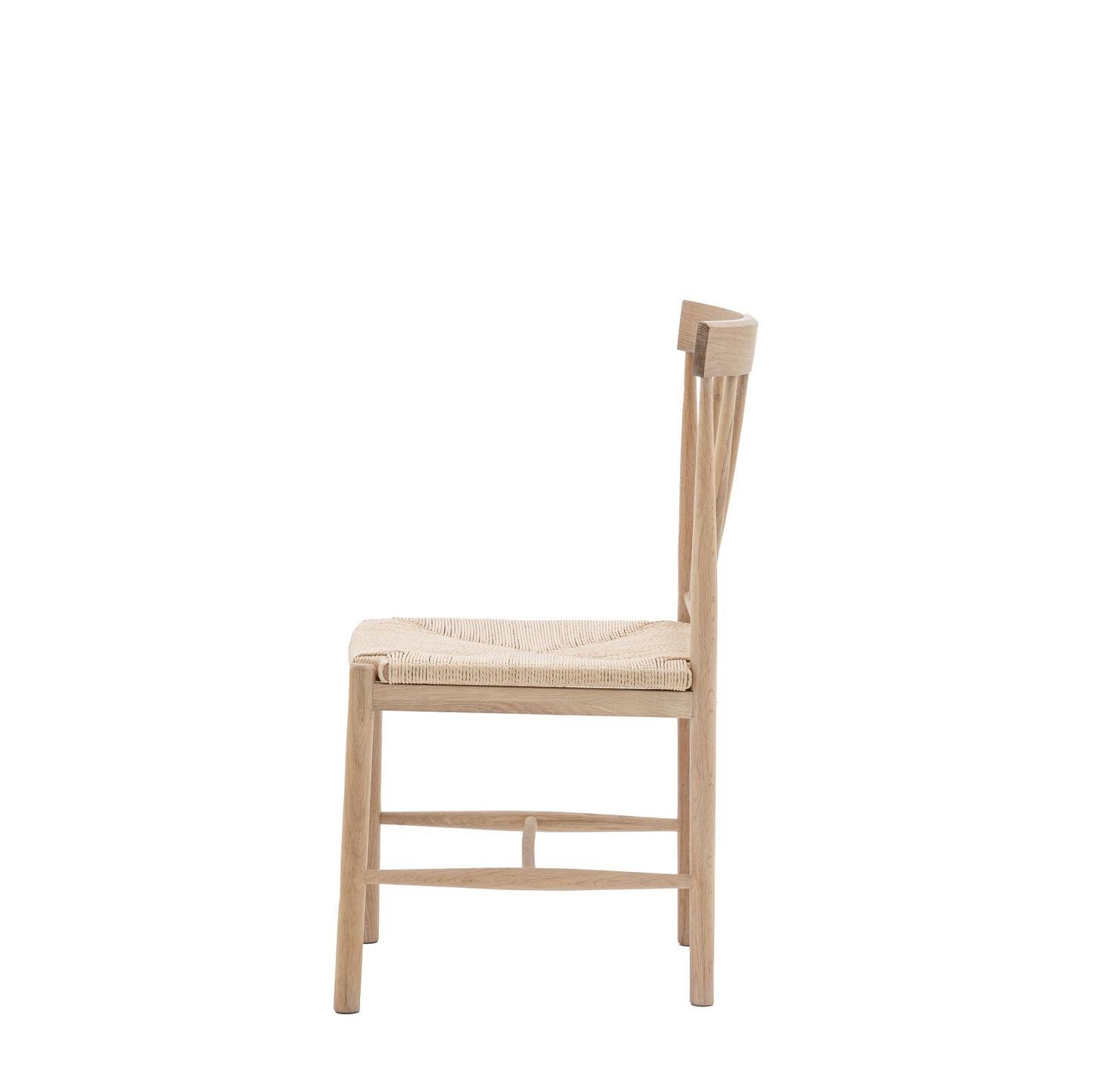 Interior decor, Home furniture: A Buckland Dining Chair 2pk Oak by Kikiathome.co.uk is showcased on a white background.