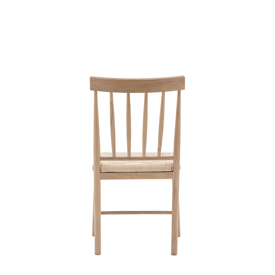 A Buckland Dining Chair 2pk Oak from Kikiathome.co.uk on a white background for home furniture.