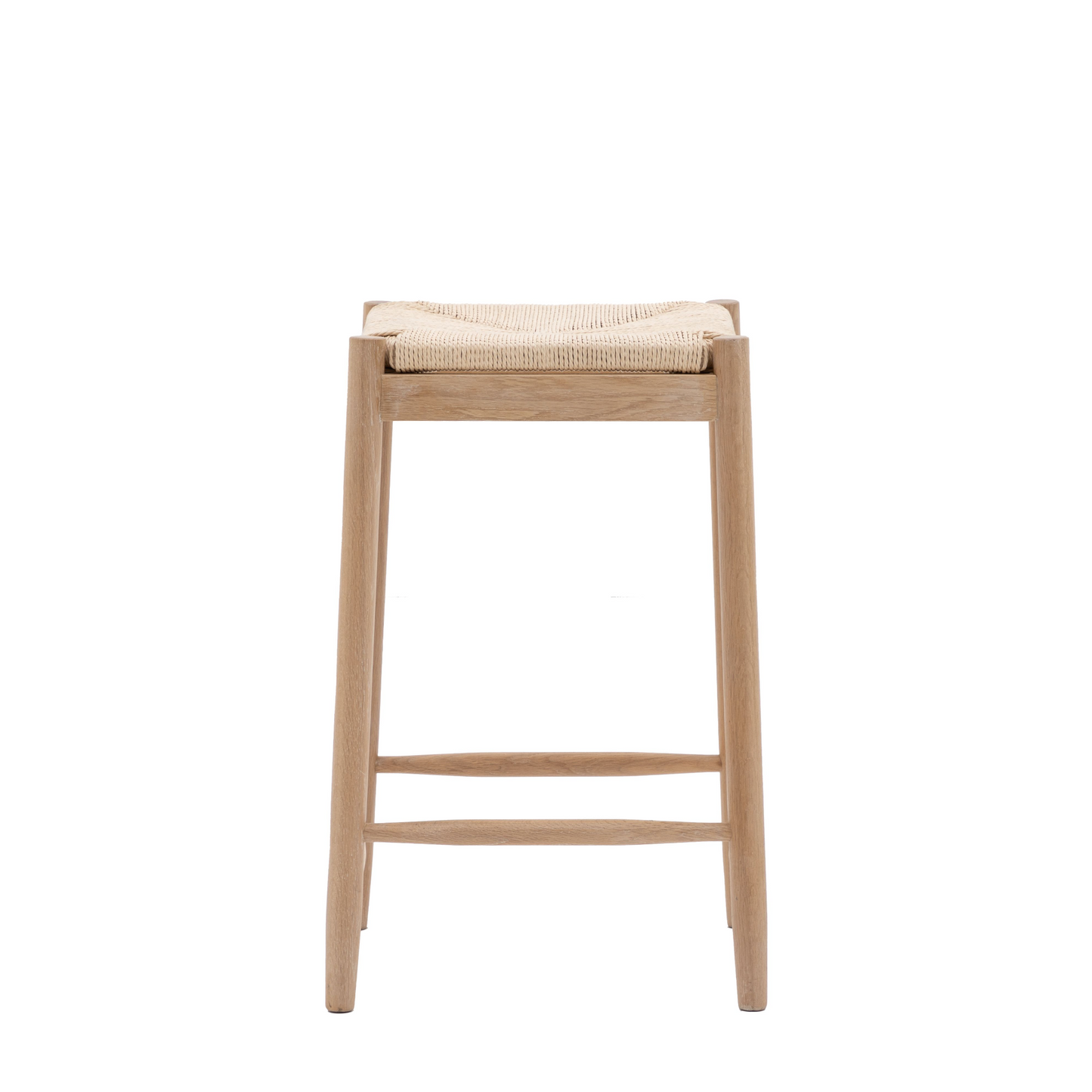 Load image into Gallery viewer, A home furniture piece with a woven seat, the Buckland Oak Stool adds to interior decor.
