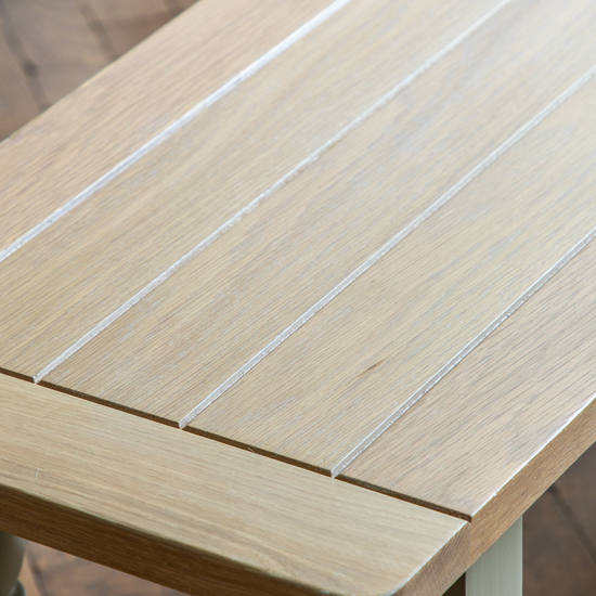 A close up of a Buckland Dining Bench in Prairie by Kikiathome.co.uk for home furniture.