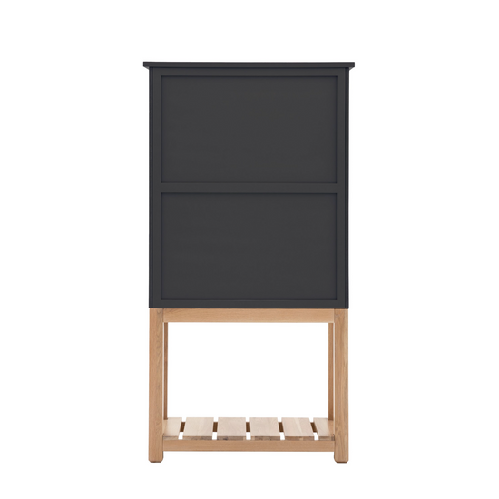 A Buckland 2 Door Storage Cupboard with a wooden shelf on top, perfect for home furniture and interior decor, from Kikiathome.co.uk.