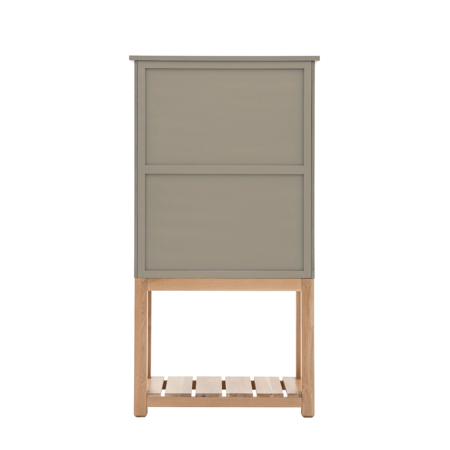 A Buckland 2 Door Storage Cupboard for interior decor at home with wooden legs.