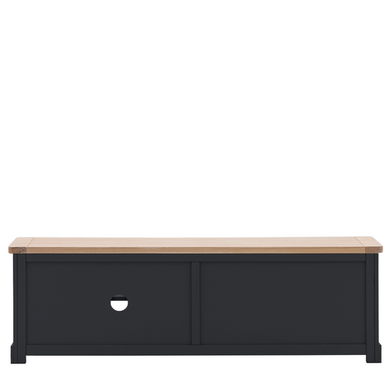 A Buckland Media Unit in Meteor, perfect for home furniture and interior decor, featuring two drawers.