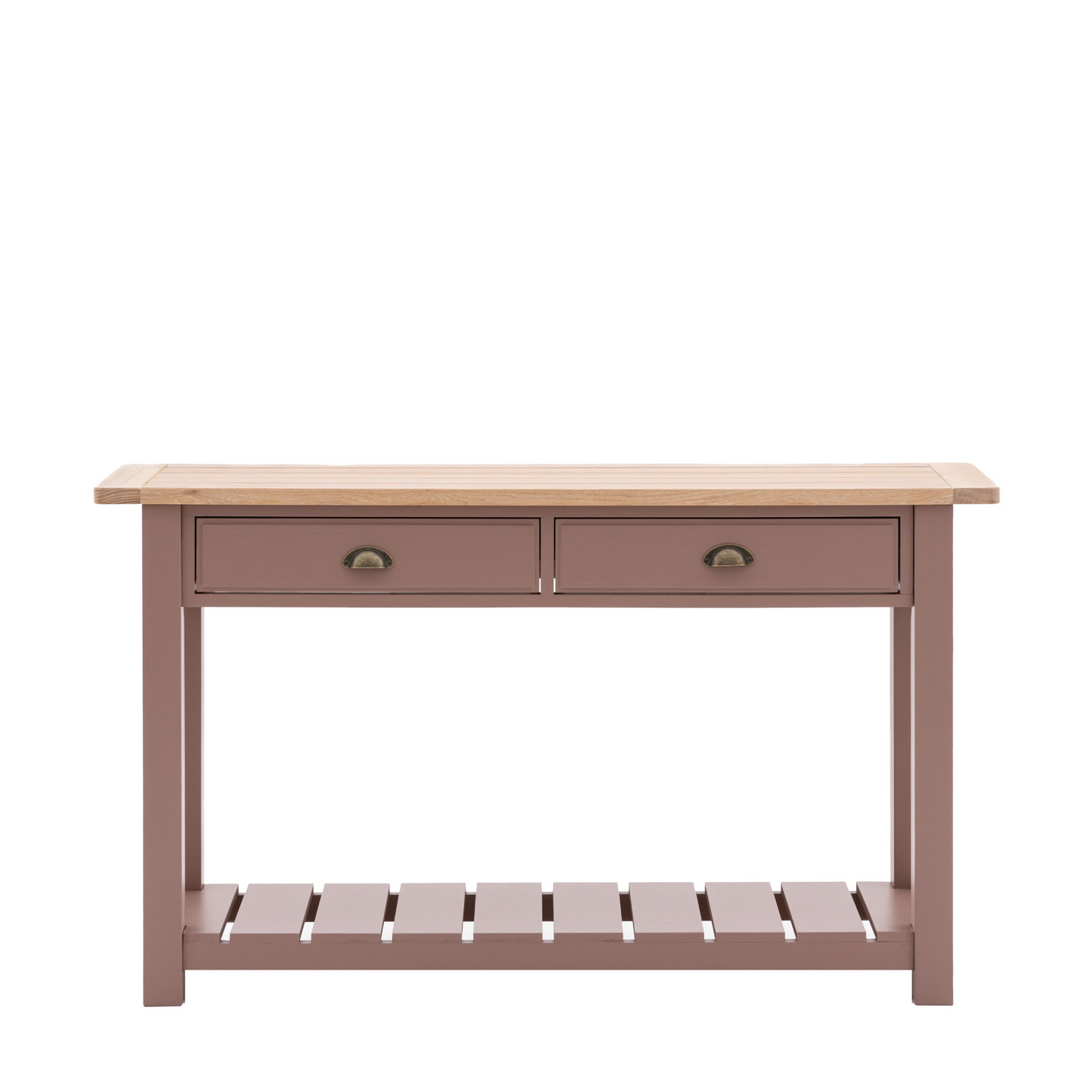 A Buckland Console Table (w)1400x(d)380x(h)800mm in Clay with two drawers perfect for interior decor and home furniture from Kikiathome.co.uk.