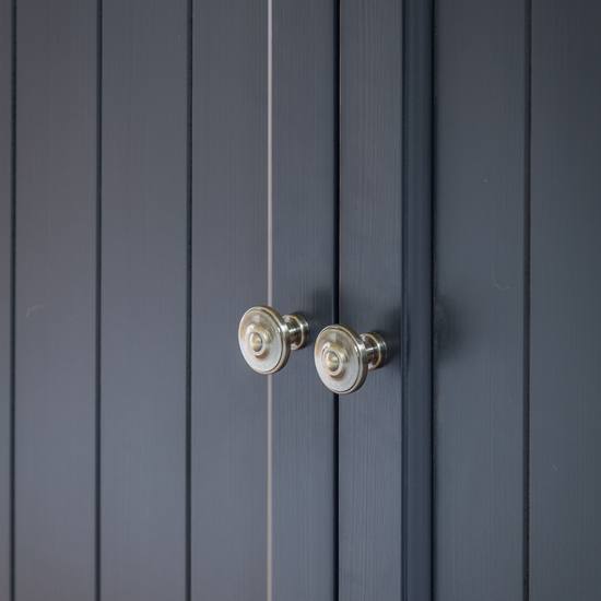 A Meteor-finished Buckland 2 Door 1 Drawer Sideboard with a decorative knob for interior decor from Kikiathome.co.uk.