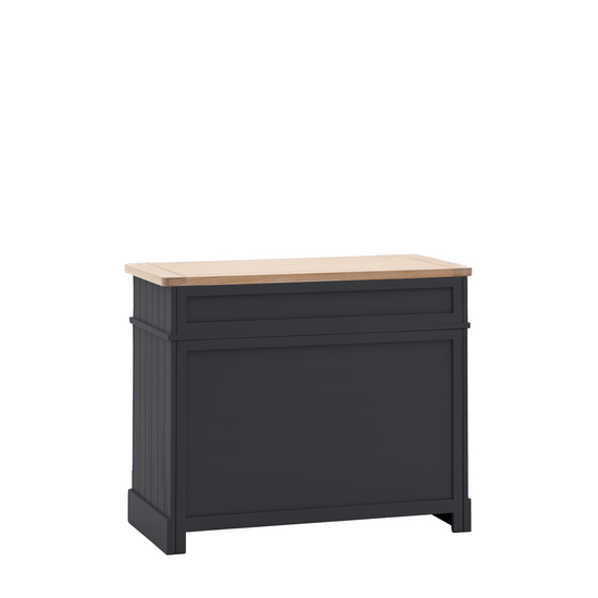 A 965x450x800mm home furniture sideboard in Meteor by Kikiathome.co.uk with a wooden top, perfect for interior decor.
