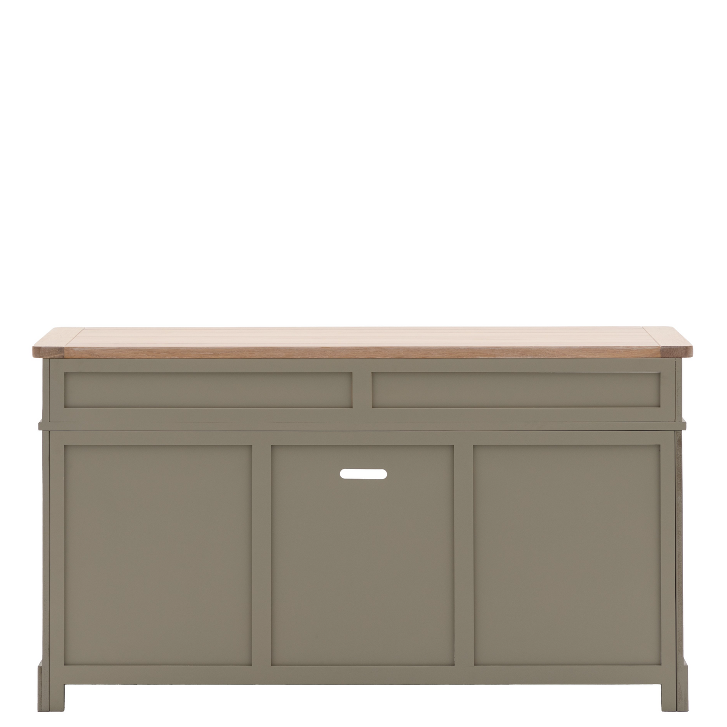 A Prairie sideboard featuring two drawers and a wooden top for home furniture and interior decor.