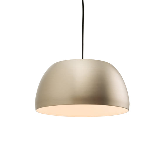 A Kernborough 1 Pendant Light Matt Nickel with a white shade for home furniture and interior decor.