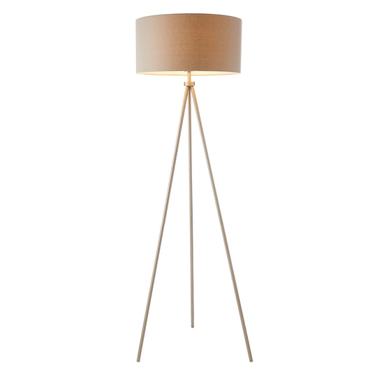 A Tri Floor Lamp with a beige shade for interior decor from Kikiathome.co.uk.