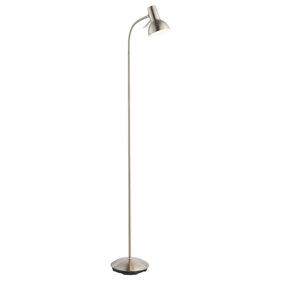 A stylish Bickerton floor lamp in Nickel with a metal base, perfect for enhancing interior decor and home furniture.