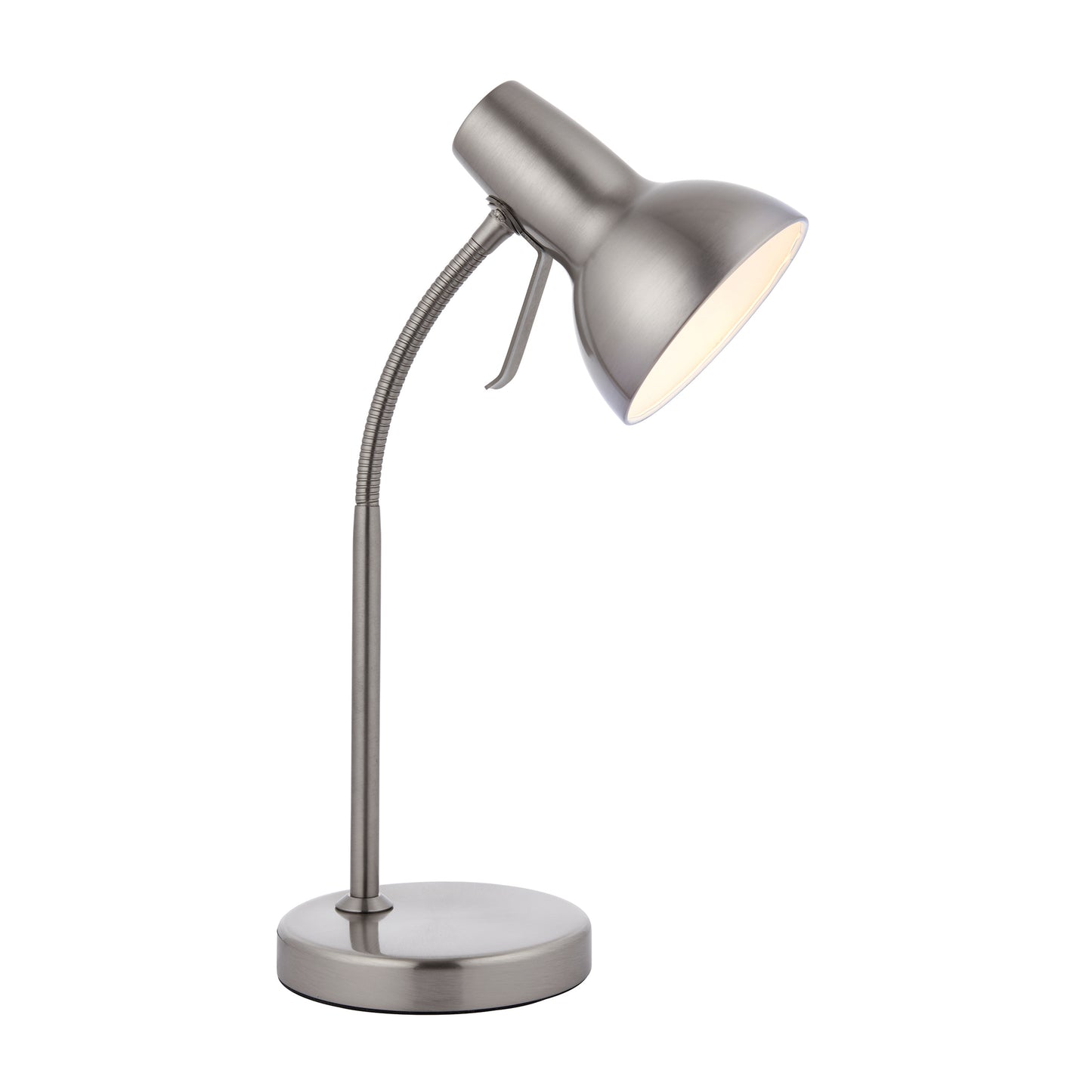 A Bickerton USB Table Lamp Nickel for interior decor from Kikiathome.co.uk on a white background.