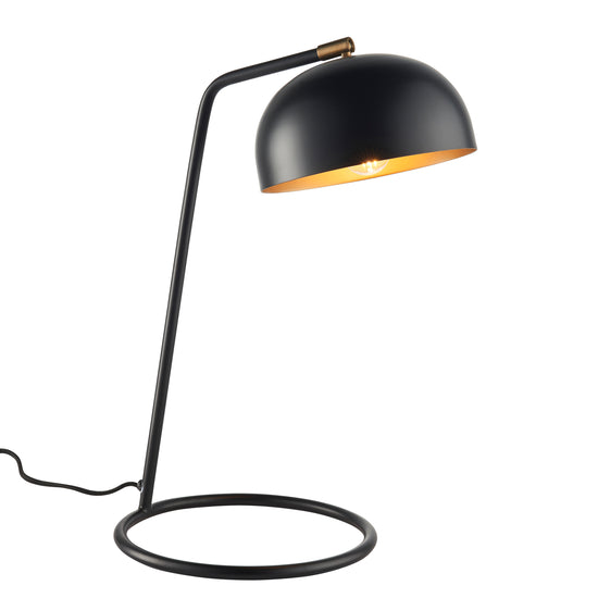 A Diptford 1 Table Light Matt Black lamp with a gold shade for stylish home decor from Kikiathome.co.uk.
