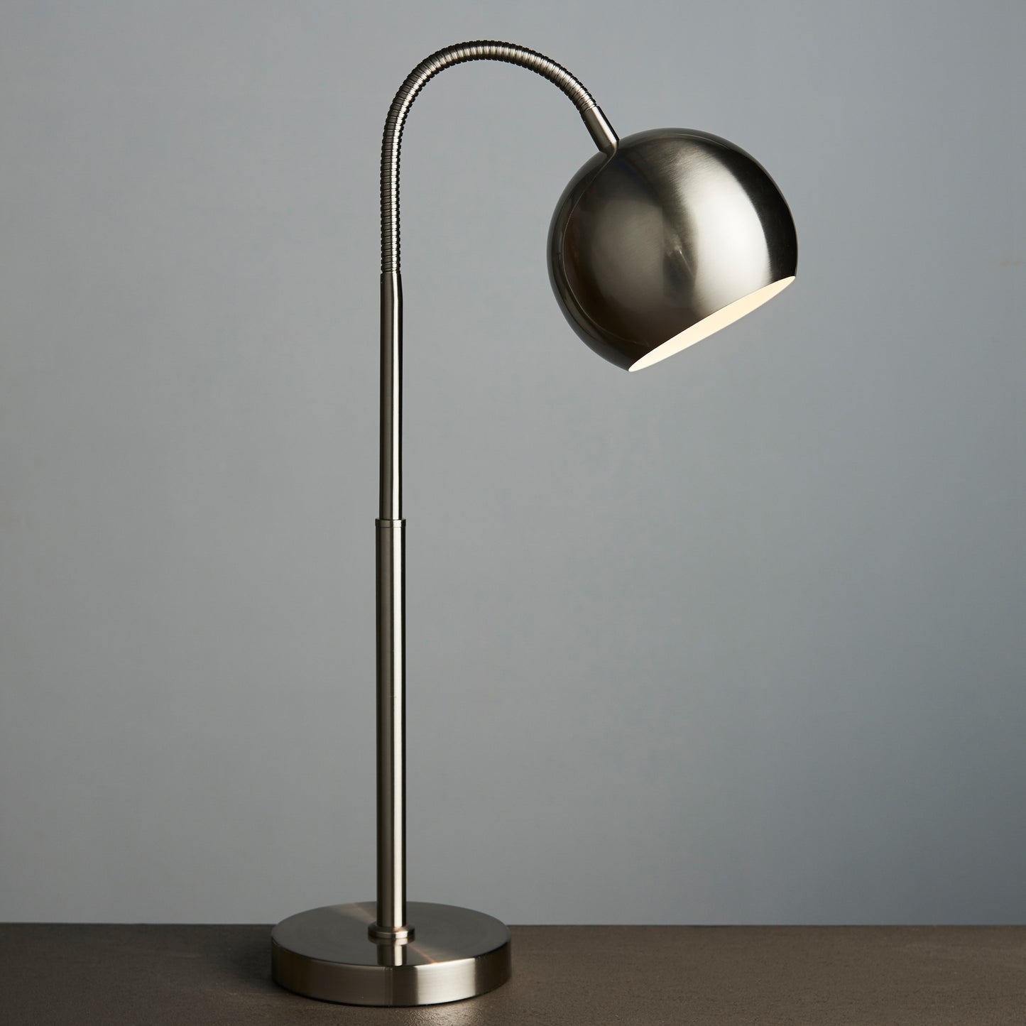 A Beesand Table Lamp Chrome with a metal base for interior decor from Kikiathome.co.uk.