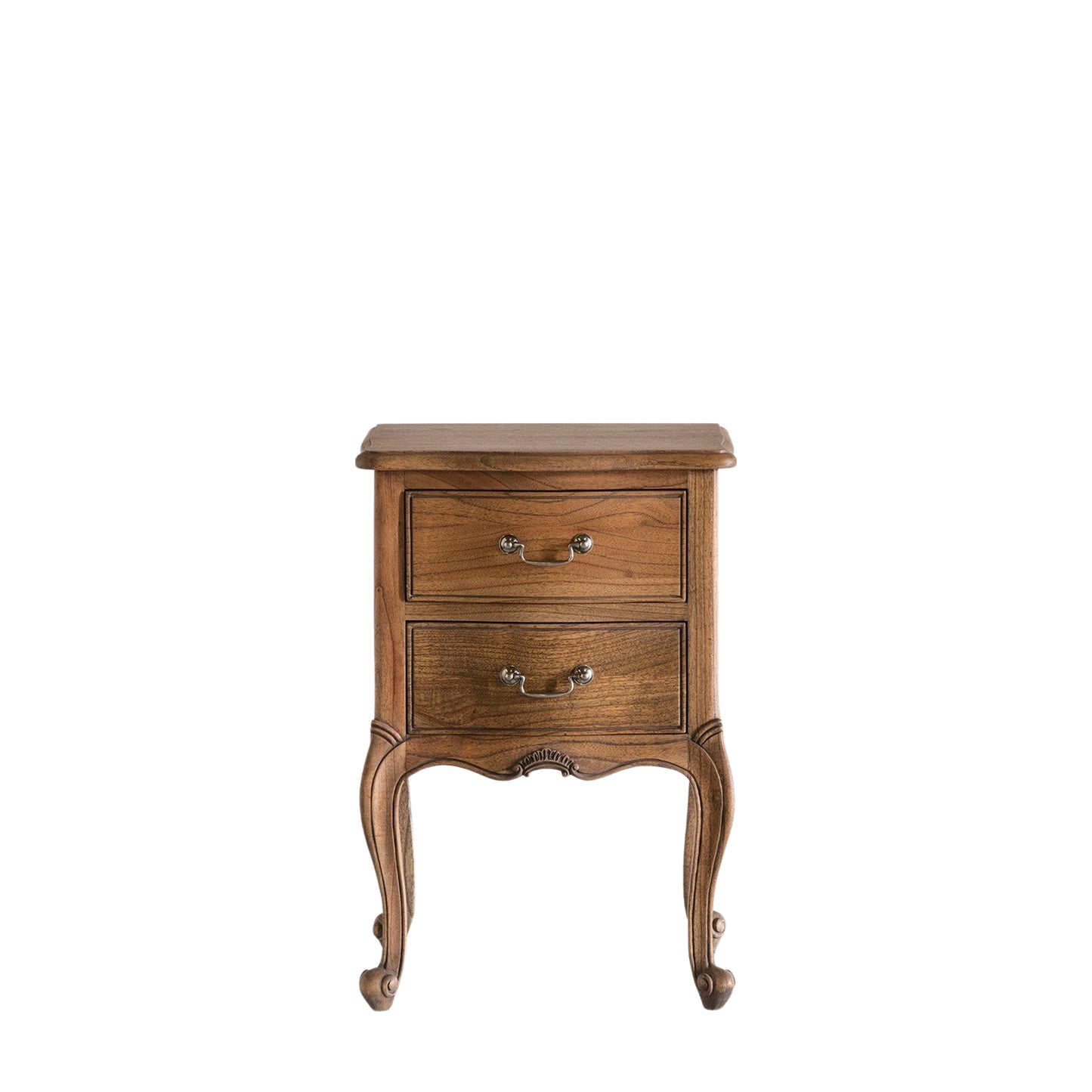 A small Holne Bedside Table Weathered 520x430x750mm with two drawers for home furniture and interior decor from Kikiathome.co.uk.
