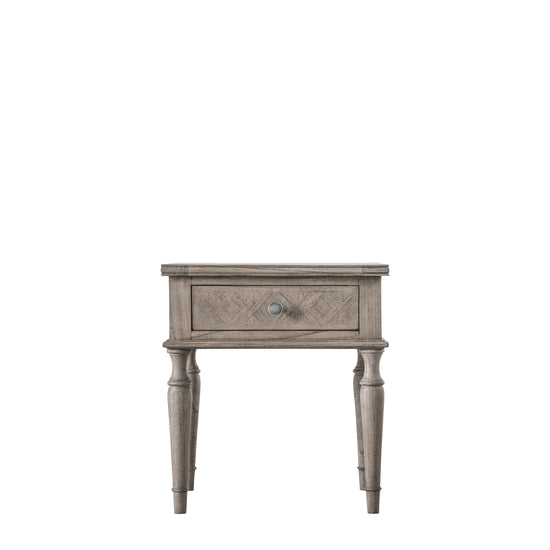 A Belsford 1 Drawer Side Table 500x400x550mm with two drawers and a drawer, perfect for home furniture and interior decor from Kikiathome.co.uk.
