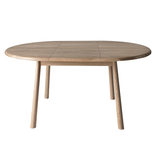 A Tigley Round Extending Table with a wooden top from Kikiathome.co.uk for interior decor and home furniture.