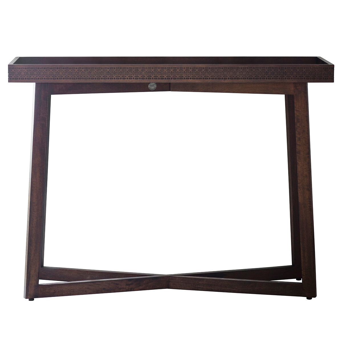 A Dartington Retreat Console Table with a wooden frame and top, perfect for interior decor and home furniture from Kikiathome.co.uk.