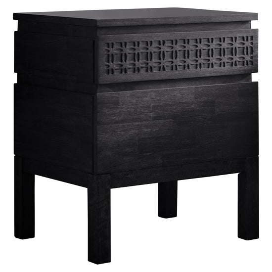 A Dartington Boutique Bedside 2 Drawer Chest with a geometric design perfect for interior decor or home furniture.