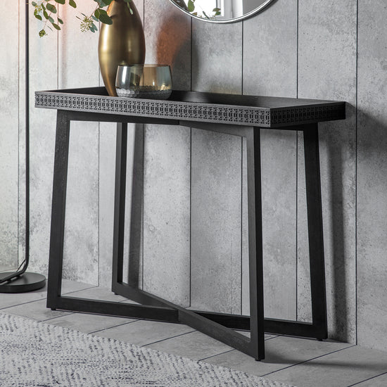 A Dartington Boutique console table placed in front of a mirror, perfect for interior decor and home furniture lovers.