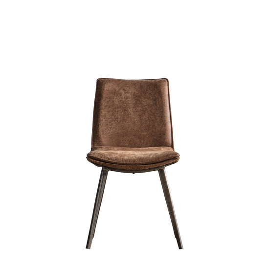 A Hinks Chair Brown (2pk) by Kikiathome.co.uk, perfect for interior decor and home furniture, showcased against a white background.