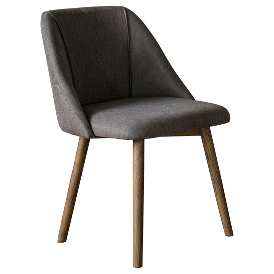 A Hempston Dining Chair Slate Grey (2pk) 570x610x840mm with wooden legs for home furniture and interior decor from Kikiathome.co.uk.