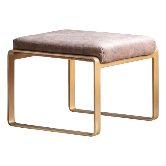 A Huish Footstool Mineral with a tan upholstered seat for interior decor.