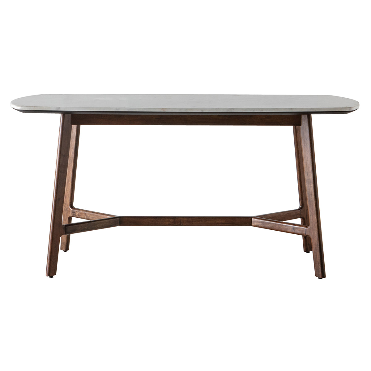 An Avonwick Dining Table with wooden legs and marble top - perfect for interior decor and home furniture.