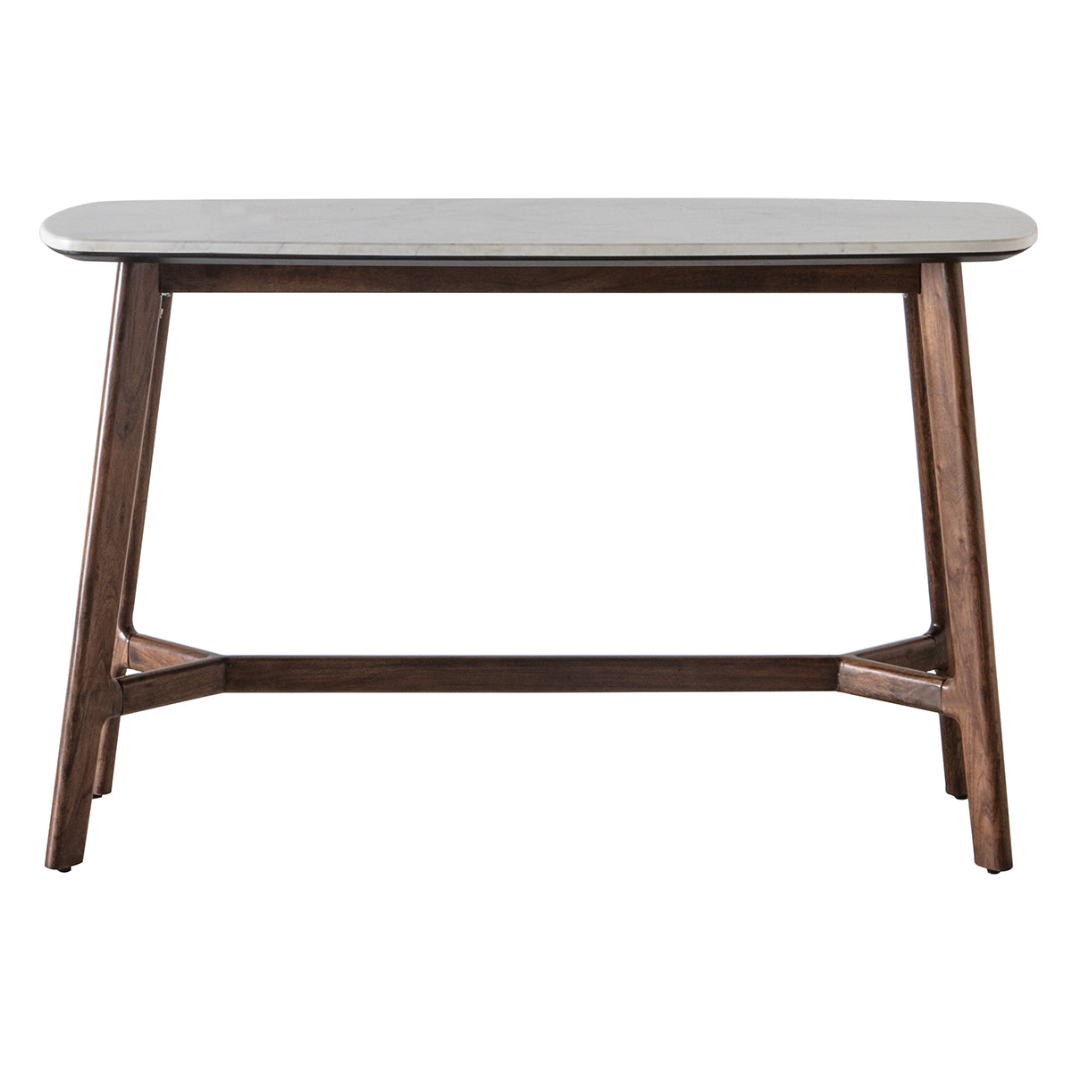 An Avonwick Console Table with a marble top and wooden legs, perfect for interior decor and home furniture.