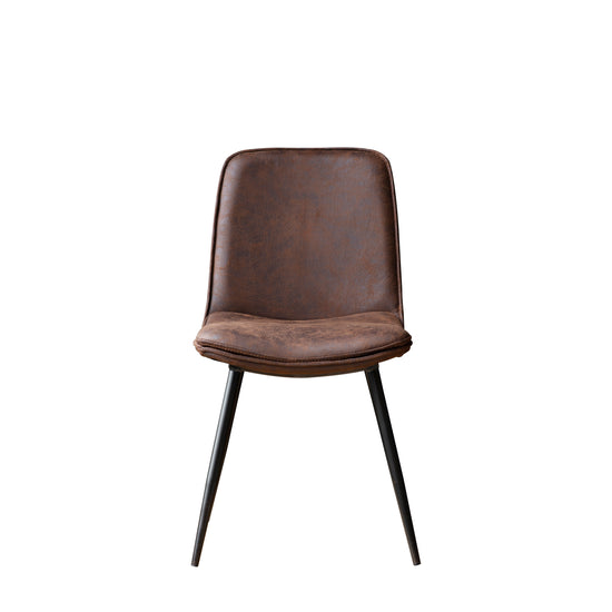 A Newton Chair Brown (2pk) with black legs for interior decor from Kikiathome.co.uk.