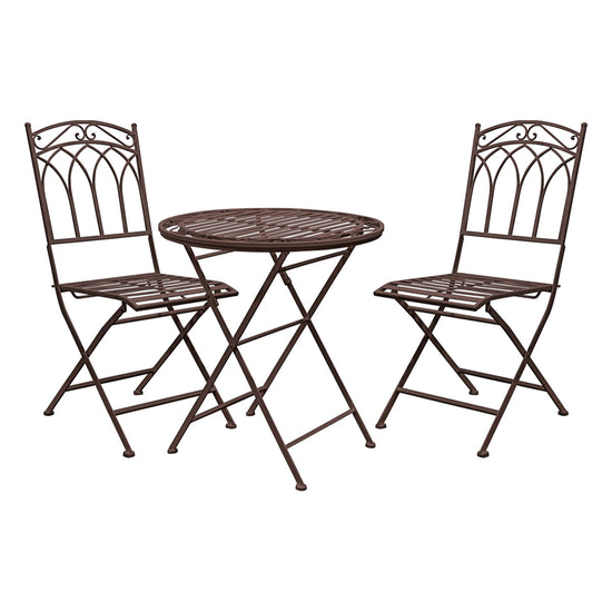 Rushford Outdoor Bistro Set Ember with table and chairs for interior decor.