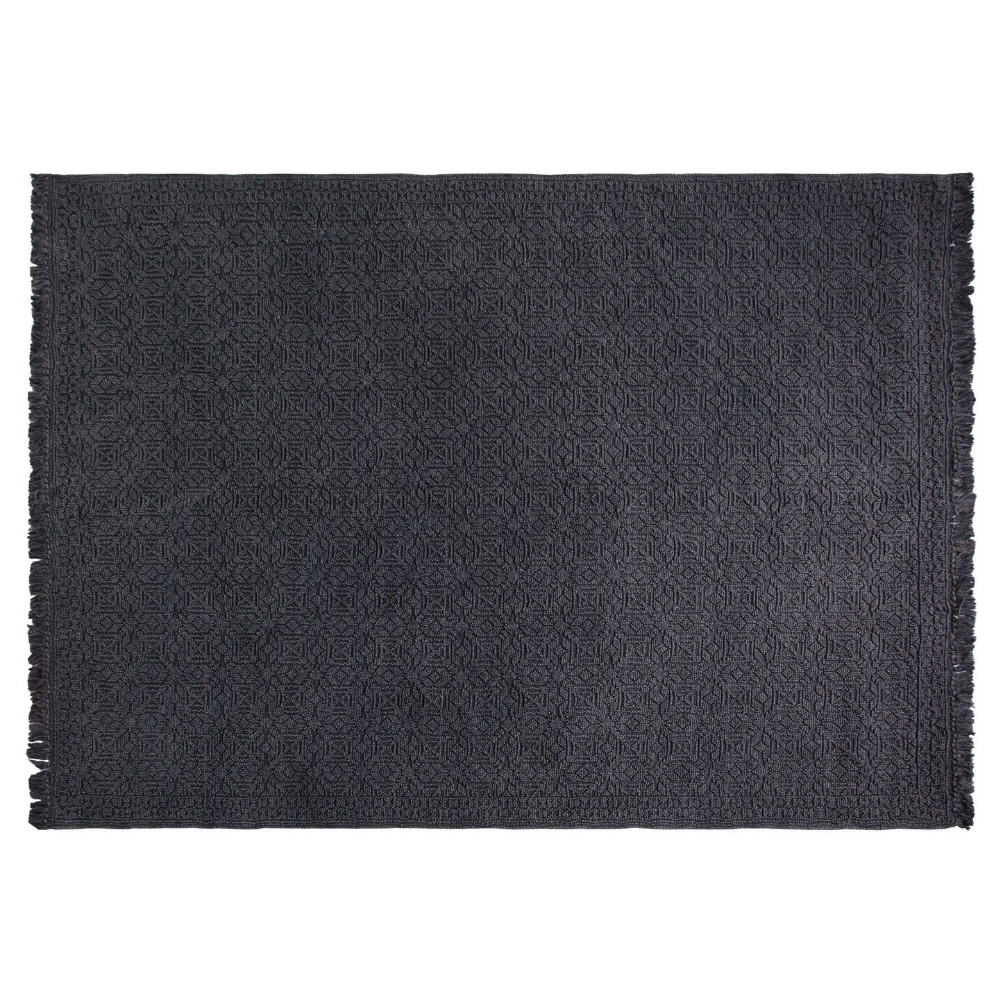Load image into Gallery viewer, A Wentworth Rug Charcoal 1600x2300mm with fringes perfect for home interior decor from Kikiathome.co.uk.
