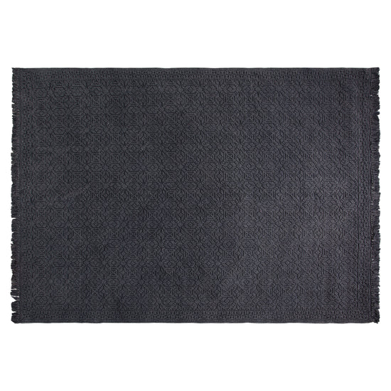 Load image into Gallery viewer, A Wentworth Rug Charcoal 1600x2300mm with fringes perfect for home interior decor from Kikiathome.co.uk.
