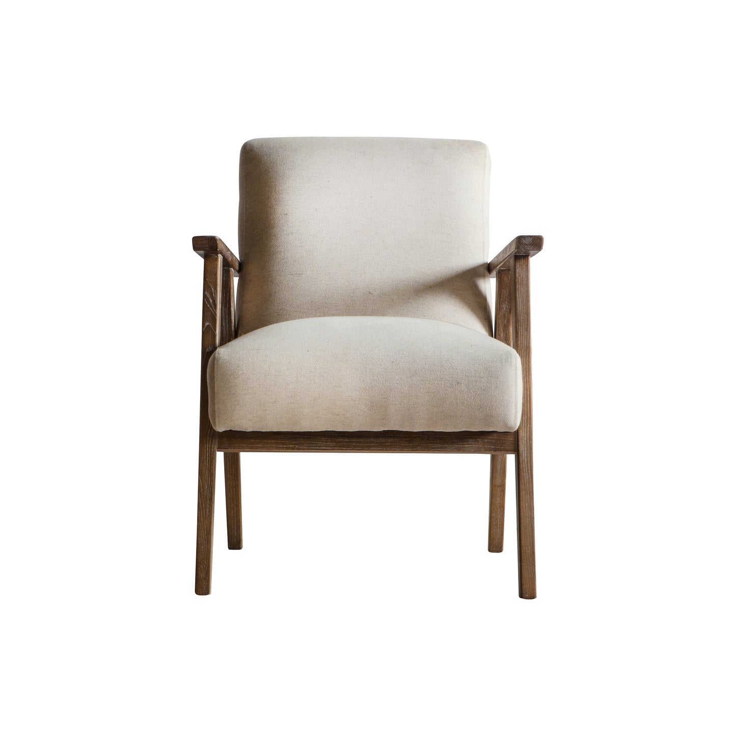 A Neyland Armchair by Kikiathome.co.uk featuring beige upholstered seat for interior decor.