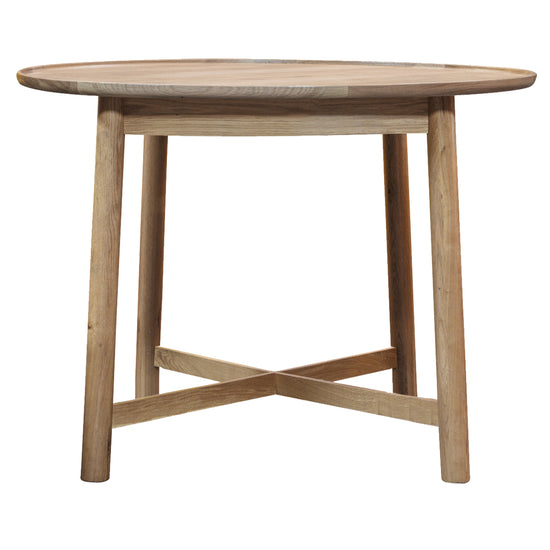 A wooden-based Wembury Round Dining Table 900x900x750mm for home furniture and interior decor from Kikiathome.co.uk.