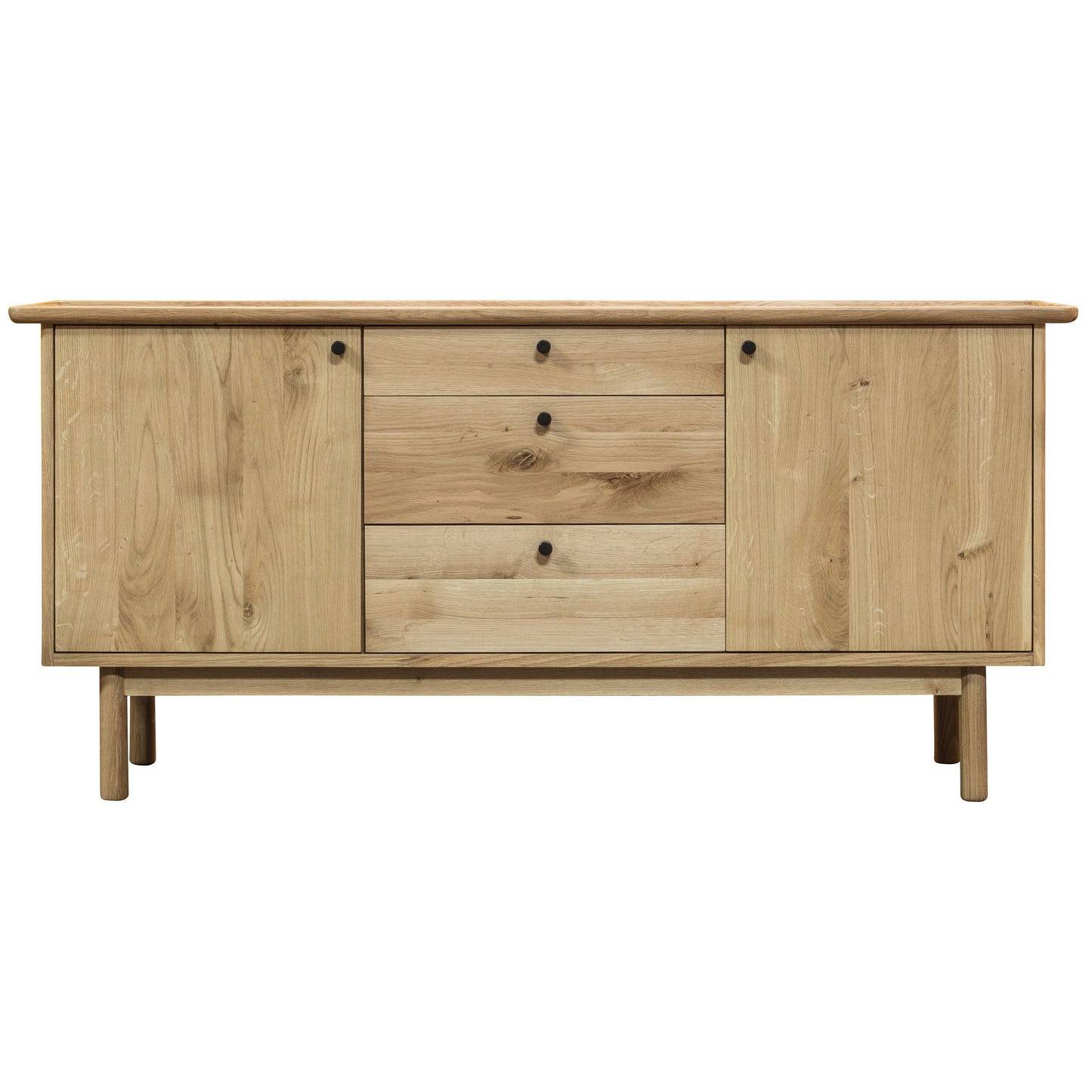 A Wembury 2 Door 3 Drawer Sideboard 1500x450x710mm from Kikiathome.co.uk featuring wooden drawers for interior decor.