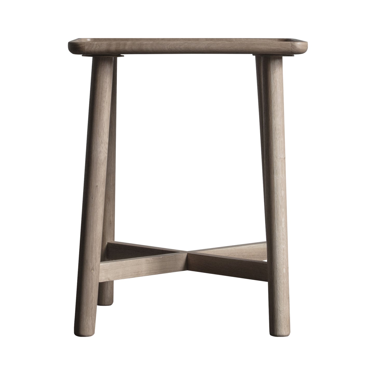 A Wembury Side Table Grey 450x450x550mm by Kikiathome.co.uk, a stylish piece of home furniture for interior decor, featuring two legs on a white background.