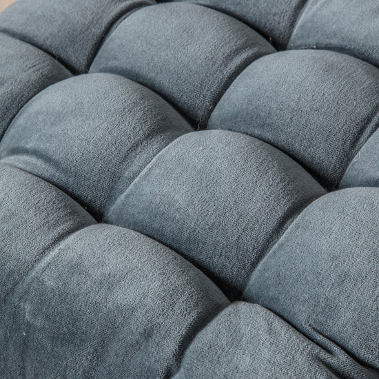 A close up of a Home furniture Cotton Velvet Seatpad Navy 430x430mm ottoman.
